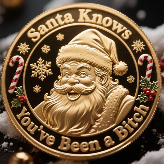 🎅Santa Knows You've Been a Bitch Coin – Funny Christmas Gift