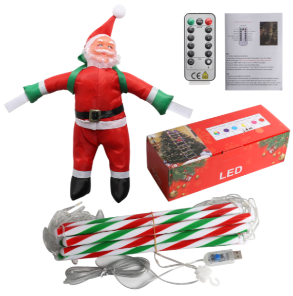 Christmas Santa Climbing Stairs Light