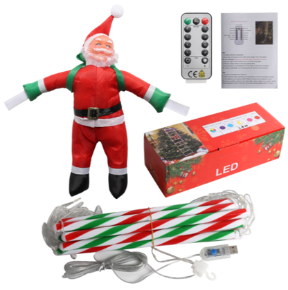 Christmas Santa Climbing Stairs Light