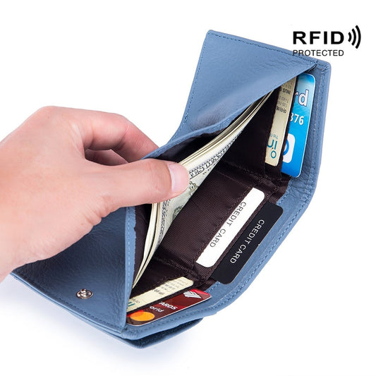 New Genuine Leather RFID Blocking Card Holder Organizer Pocket Mini Wallet
