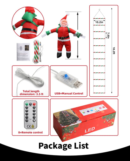 Christmas Santa Climbing Stairs Light