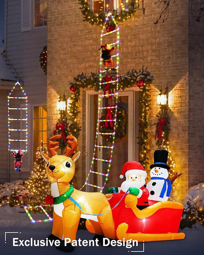 Christmas Santa Climbing Stairs Light