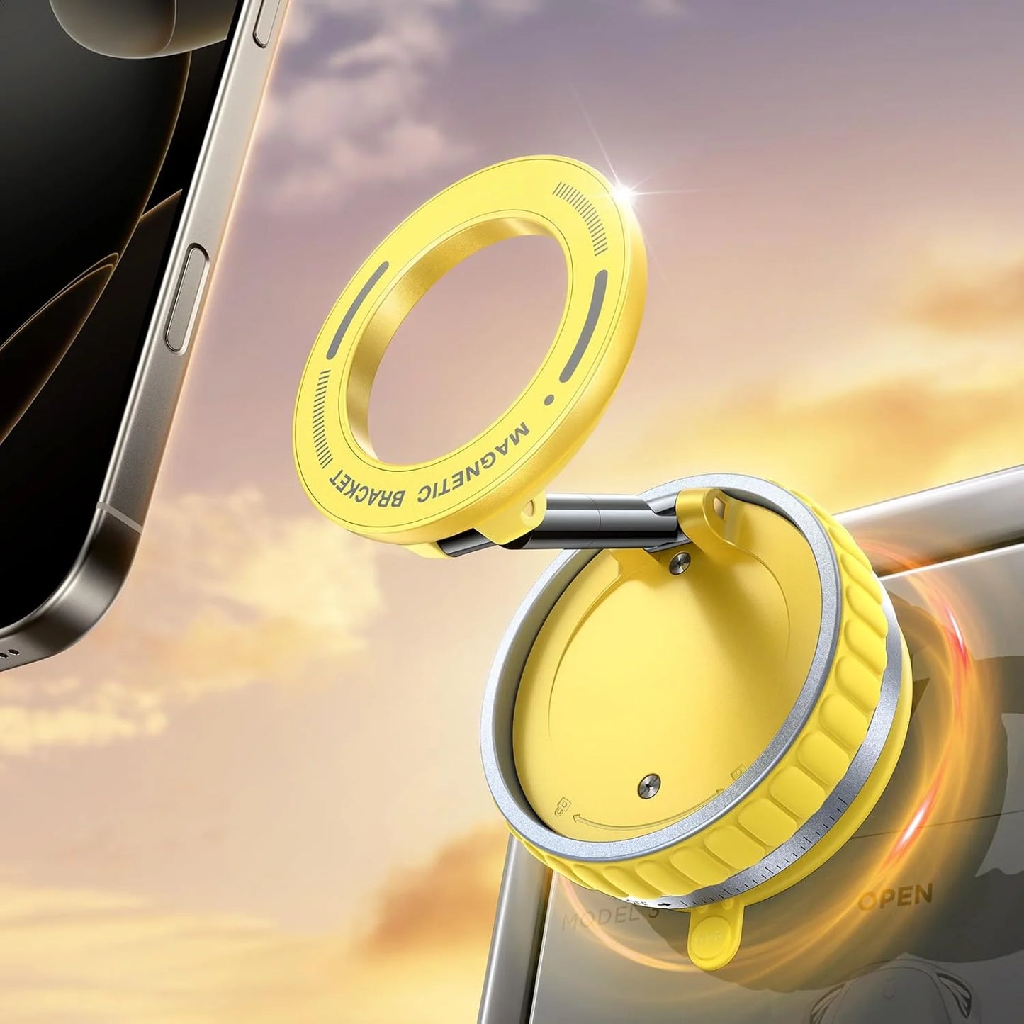 360° Rotating Magnetic Car Phone Holder | Strong Suction Cup Mount for Mobile Phones