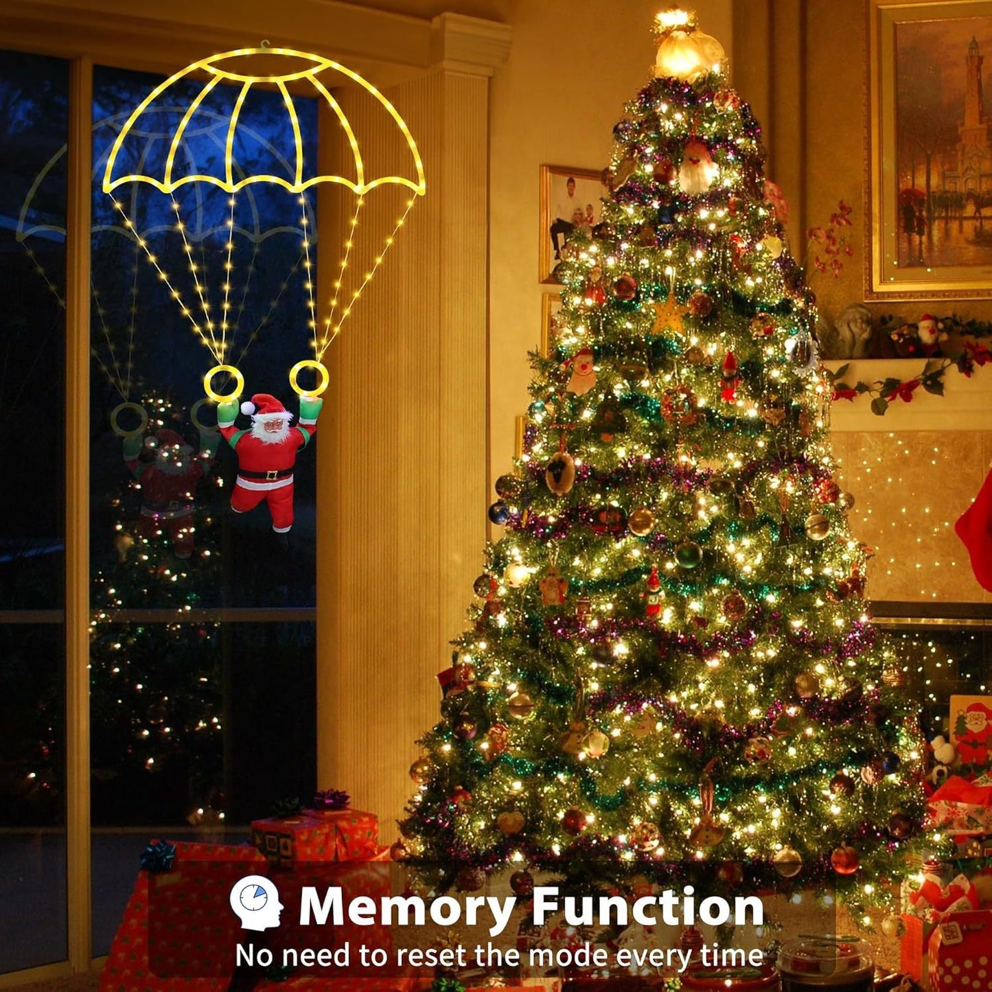 Christmas Parachute Lights with Santa Claus