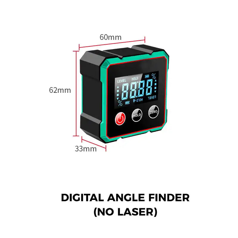 4-Sided Magnetic Digital Protractor with Laser