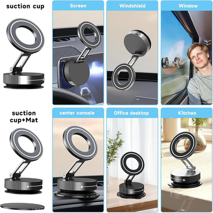 360° Rotating Magnetic Car Phone Holder | Strong Suction Cup Mount for Mobile Phones