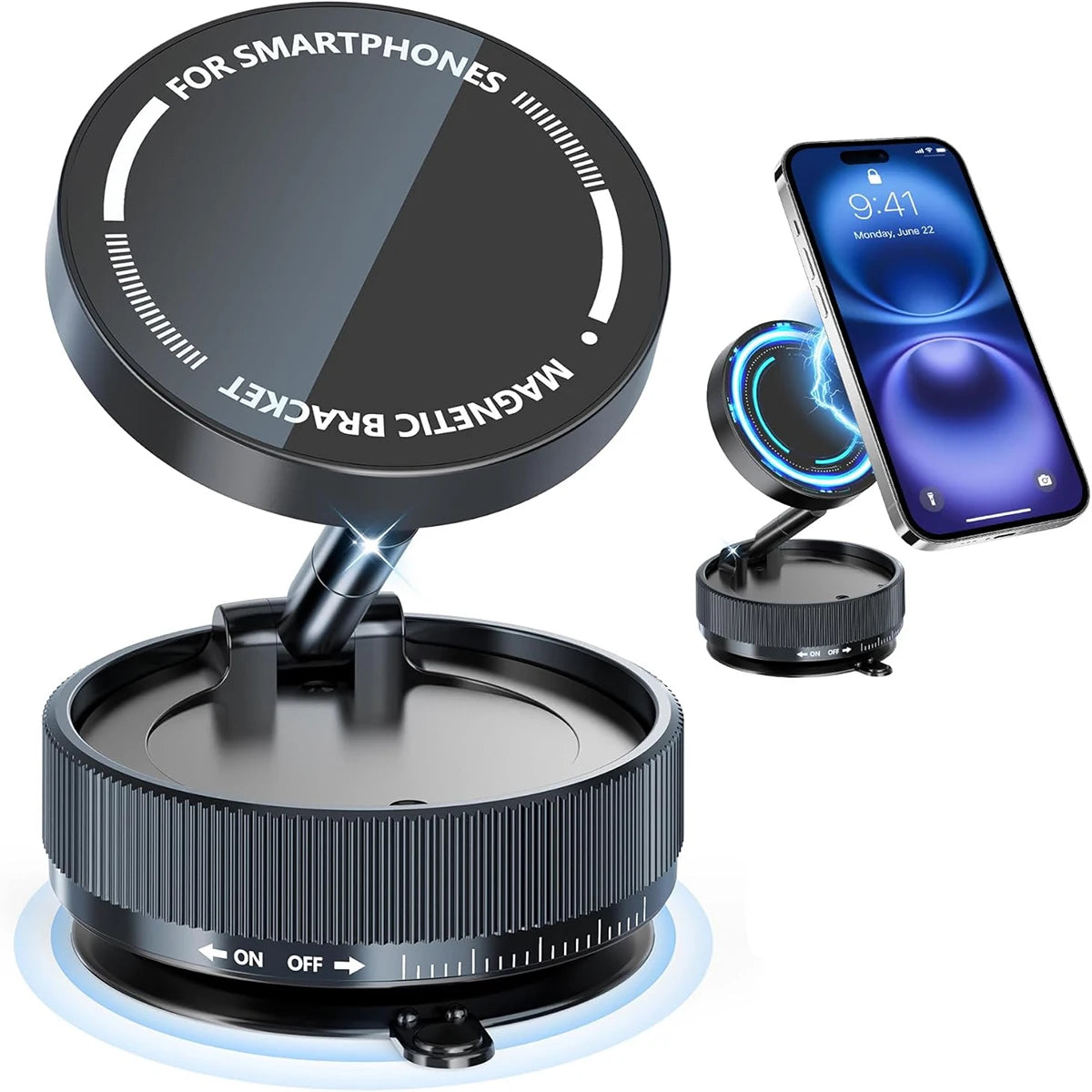 360° Rotating Magnetic Car Phone Holder | Strong Suction Cup Mount for Mobile Phones