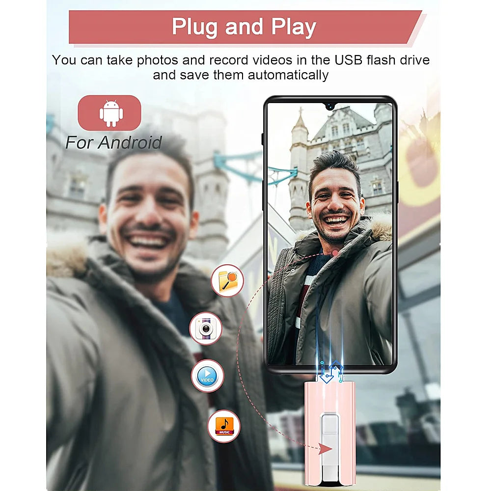 32~256 GB Micro USB + Lightning + USB 3.0 4-in-1 Mobile U-Disk