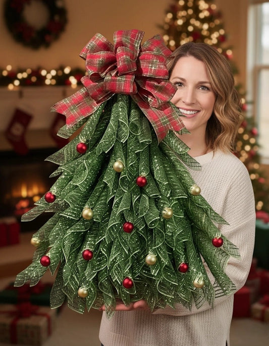 Handmade Christmas Tree Wreath For Front Door